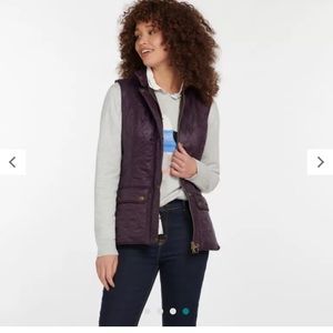 Barbour quilted vest with fleece lining in elderberry color size 4 Us or 34 Euro